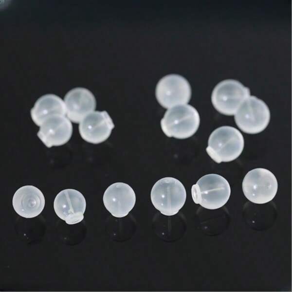 20/30 peças de acessórios para brincos, macios, não transparentes e seguros, peças de reposição para brincos macios e transparentes para fazer joias faça você mesmo, brincos cilíndricos transparentes de silicone e acessórios para brincos, adequados para uso diário feminino