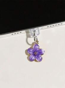 1 pezzo Tappo antipolvere per porta di ricarica con design a fiori di ciliegio/sakura, ciondolo in lega di alta qualità, delicato, dolce e alla moda, lavorazione a olio fluido, adatto per decorazioni primaverili ed estive, accessorio decorativo per porta di ricarica di telefono, tablet, auricolare, Kindle, tappo in silicone trasparente, adatto come piccolo regalo, protegge la porta di ricarica da acqua, umidità e sporco, compatibile con connettore Lightning/Type-C per iPhone, si fissa saldamente in posizione