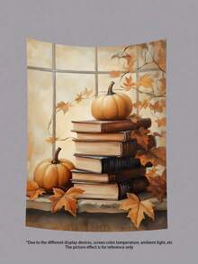 万圣节鬼魂挂毯系列南瓜灯黑暗城堡趣味鬼魂阅读万圣节横幅南瓜装饰秋季装饰挂毯墙艺术家居装饰