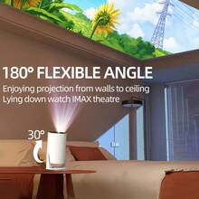 Proiector inteligent 5G nou, proiector home theater Full HD 1080P, rotație 180°, potrivit pentru dormitor, computer, telefon, exterior, camping, sufragerie, cămin, studenți, proiector 4K, cadou pentru Ziua Îndrăgostiților, Crăciun, Ziua Tatălui, Ziua Mamei