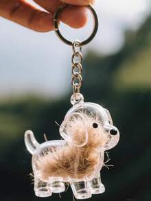 1 pieza Llavero con pelo de mascota, colgante lindo, accesorio, colección cápsula, animal de dibujos animados creativo, accesorio de mochila de plástico ABS para la escuela, accesorios de coche, accesorios góticos Y2K, accesorios de bolso, cordones con soporte para identificación, accesorios de coche, encantos de bolso - Multicolor - Ver 15