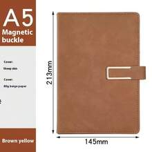 1 件 Ins 风格 200 页高档仿皮封面笔记本，柔软人造皮革 A5 记事本，适合家庭、办公室和学习，适用于商务人士、学生、家庭用户、会议、日程安排、课堂笔记、日记、商务礼品、毕业礼物、学校用品、返校 - A5 - 查看 10