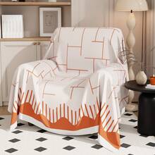 Sofa Towel - Líneas finas blancas-naranja - Ver 13