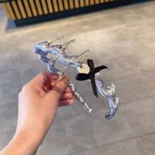 1 件优质面料蝴蝶结头带，防滑高冠精确反向新款式，发带，发箍 - 彩色 - 查看 5