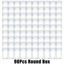 12/30/60/90pcs Clear Plastic Storage Bottles - Art Craft Organizer For Rhinestones, Seeds, And DIY Supplies - Transparent Container For Diamond Painting Beads And Craft Storage With Easy Access