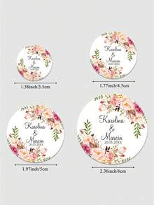 UNICCUT Customized Round Label Stickers, Personalized Stickers For Wedding Bride, Christening Gifts, Sealing Candy Gifts, Gift Boxes, Paper Labels, Adhesive Stickers - Multicolor - View 3