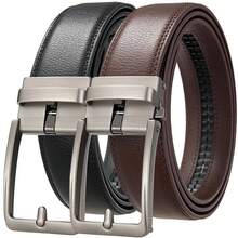 Genuine Leather Belts Men Luxury Designer Fashion Automatic Men's Jeans High Quality Waist Male Strap - 棕色 - 查看 1