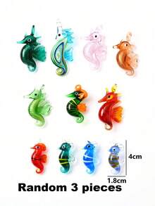 1/3/5/7/10/15/20/25/30/50pcs Multi-Color Enameled Ceramic Hand-Painted Sea Horse Decor, Suitable For DIY Jewelry Making Like Pendant Necklace, Earrings, Keychain, Phone Strap For Family, Couples, Friends As Gifts - Multicolor - View 21