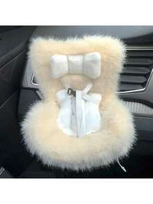 [仅座椅] 可爱汽车安全座椅装饰，适用于拉布布、汽车出风口配件、内饰装饰、座椅伴侣毛绒玩具，10-25厘米，配有备用安全带和座椅腿支撑 - 彩色 - 查看 12