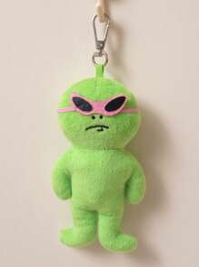Porte-clés peluche mignon de poupée extraterrestre, pendentif de poupée de dessin animé amusant