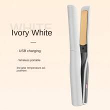 Portable Cordless Ceramic Coated Hair Straightener For Women, Lightweight & Miniature, With Type-C Charging Port, For Travel Hair Straightening, Rechargeable Hair Straightener And Curler 2 In 1 Wireless Mini Portable USB