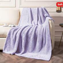 بطانية فاخرة من الفلانيل البنفسجي الفاتح - بطانية ناعمة وفاخرة ودافئة من الأقمشة الفاخرة المخملية 280 جم/م2، مناسبة للسرير والأريكة والأريكة - مثالية للياالي الشتوية الباردة والاسترخاء