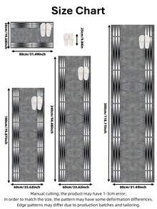 1pc Modern Gray Patterned Carpet, Suitable For Hardwood Floors, Can Be Used For Entryway, Laundry Room, Bedroom, Kitchen And Other Indoor Decor, Stain-Resistant, Fashionable Long Carpet, Washable And Non-Slip, Ideal For Hallway, Bedside, Living Room, Kitchen And Home Decor - Multicolor - View 3