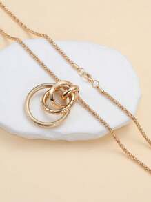 1pc Elegant Vintage Irregular Long Pendant Necklace With Golden Color Metal, Suitable For Women To Wear To Formal Events, Parties, Daily And Commute