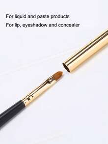 1pc/2pcs/4pcs Gold Silver Mini Soft Multifunctional Portable Lip Brush, Concealer Brush, Lipstick Blending Brush