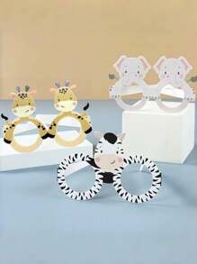 6pcs Jungle Birthday Party Paper Glasses Decoration Funny Theme Animal Party Decor