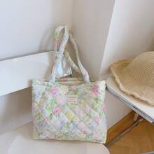 Women Shoulder Bags - 油畫綠粉花 - 查看 4