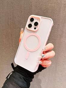 1 件优雅简约透明磨砂磁性保护手机壳，时尚透明全覆盖手机保护膜，简约大孔设计，高品质极简主义，磨砂外部防指纹，高品质全向镜头保护耐用保护壳，粉色经典系列兼容 15pro/15 Plus/15 Promax/7plus/8plus/X/Xs Max/Xr/11pro/12pro/13pro/14pro 防水防震防摔防刮 - 粉色 - 查看 3