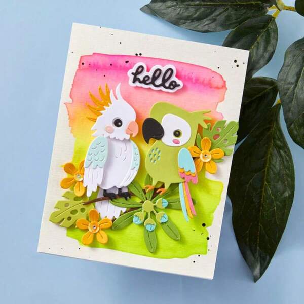 A Parrot Animal Leaf Golden Cutting Die Cutting Die Album Diy Scrapbook Paper Craft Knife Die Blade Stamping Die