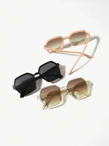 3 Stück Damen Boho Polygonal Leoparden-Muster Modebrille für Y2K-Accessoires, Abschlussgeschenk und Sommer-Outing