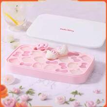 Sanrio (Authorized) 1PC Sanrio Hello Kitty Silicone Mold (Lid+Ice Tray)/4-Piece Set (Container+Ice Spoon) Ice Storage Container, With A Lid Silicone Ice Tray, Easy To Disassemble, Suitable For Summer Ice Boxes, Candy Chocolate Trays, Birthday Cake Decorations, Candy Chocolate Cupcake Decorations, And DIY Baking Tools