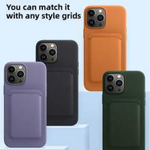 Magsafe Magnetic Card Bag, Card Holder Megasafe Wallet, Ultra-Thin Wallet Back Clip For IPhone 16 14pro13iphone12 Magnetic Bag - Solid Color Magnetic Card Holder-black - View 4