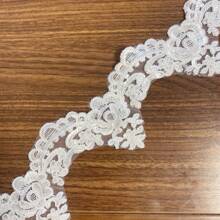 1 Yard Solid Color Vintage Polyester Wavy Embroidery Lace, All Season Bridal Accessory And Handcraft DIY