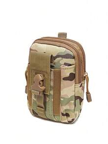 Bolsa Táctica Militar Para Celular Cámara Multiusos Cruzada bolsa hombro resistente impermeable accesorios viaje deporte organizador móvil cámara - Verde Oliva - Ver 2