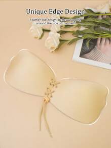 2 Pairs Plus Size Wing Invisible Push Up Bras Wire Free With Drawstring Self Adhesive Backless Lifting Effect Deep V Bras Women's Underwear And Lingerie Accessories