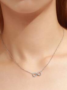 1 件魅力项链微型无限符号吊坠项链，可爱无限项链，银色无限项链