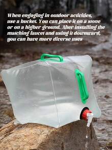 1 pieza Cubo de almacenamiento de agua para acampada al aire libre de 20L, contenedor de agua plegable portátil con grifo, adecuado para acampar, picnic y barbacoa