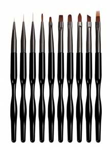 10er Set Nail Art Pinsel, Nageldesign Werkzeuge Set inklusive Nagellackierpinsel und Nail Dotting Stifte für UV-Gel Nägel, zum Selbermachen zu Hause