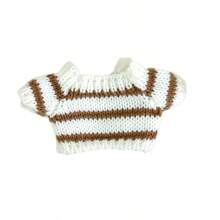 Nuevo accesorio de llavero con suéter de punto a rayas adecuado para ropa de muñeca Labbubu de 17 cm, regalo para fiesta de cumpleaños infantil