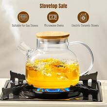 Glass Teapot 20 OZ/600ml, Borosilicate Clear Tea Kettle With Bamboo Lid, Glass Tea Pot With Removable Filter Spout, Teapot Blooming And Loose Leaf Tea Maker Tea Brewer For Camping - 20盎司 - 查看 5