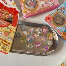 15pcs Y2k Crystal Marbles Stickers 3d Laser Sparkling Heart-Shaped Animal Mobile Phone Case Stickers School Supplies, Back To School