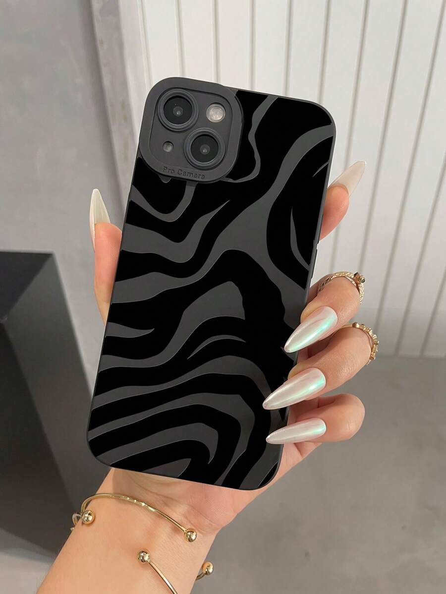 Funda de teléfono de moda diaria versátil, a prueba de golpes y a prueba de agua con diseño de ondas y rayas, resistente a los arañazos y personalizable