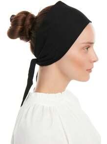 1 buc. Bandă de păr moale pentru femei, înfășurare de păr elastică în culoare solidă, turban cu bandă elastică antiderapantă care absoarbe umezeala, potrivită pentru sport și ținute casual