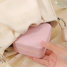 High-End Jewelry Box Portable Necklace Ring Dustproof Storage Box, Earrings Earrings Elegant Jewelry Box Leather Simple Jewelry Box With Lid, Large Capacity Jewelry Organization Box