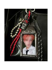 1 peça exclusiva de porta-cartões fotográficos "Bite Me", armazenamento e exibição de fotos de ídolos Kpop, estojo personalizado para cartões fotográficos, decoração de estrelas para bolsa/bolsa, adequado para fotos instantâneas de filme de 3 a 3,5 polegadas, produtos para shows de ídolos
