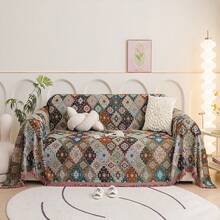 Bohemian Sofa Throw Blanket | Reversible Washable Cover | Home Decor Gift For Living Room, Couch, Bed - 綠色 - 查看 1