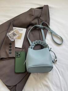 Versatile Fashion Bucket Bag, Stylish Women Handbag - Blue - View 4