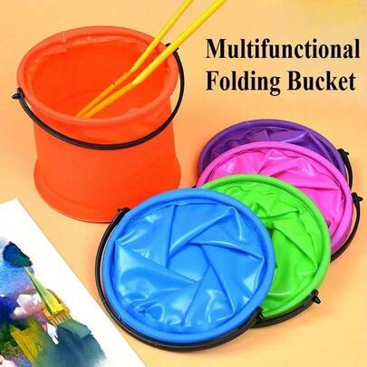 1PC Foldable And Portable, One Bucket For Multiple Uses, Portable Colorful Small Bucket, Wear-Resistant And Waterproof, Foldable And Storable, Suitable For Multiple Scenarios.