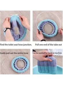 1/2/4pcs Reversible Washable Toilet Seat Cover, Universal Size - Warm All Seasons, Thickened For Winter Comfort, Removable Cover, Easy To Carry, Hand Wash Only, Suitable For Home And Dorm