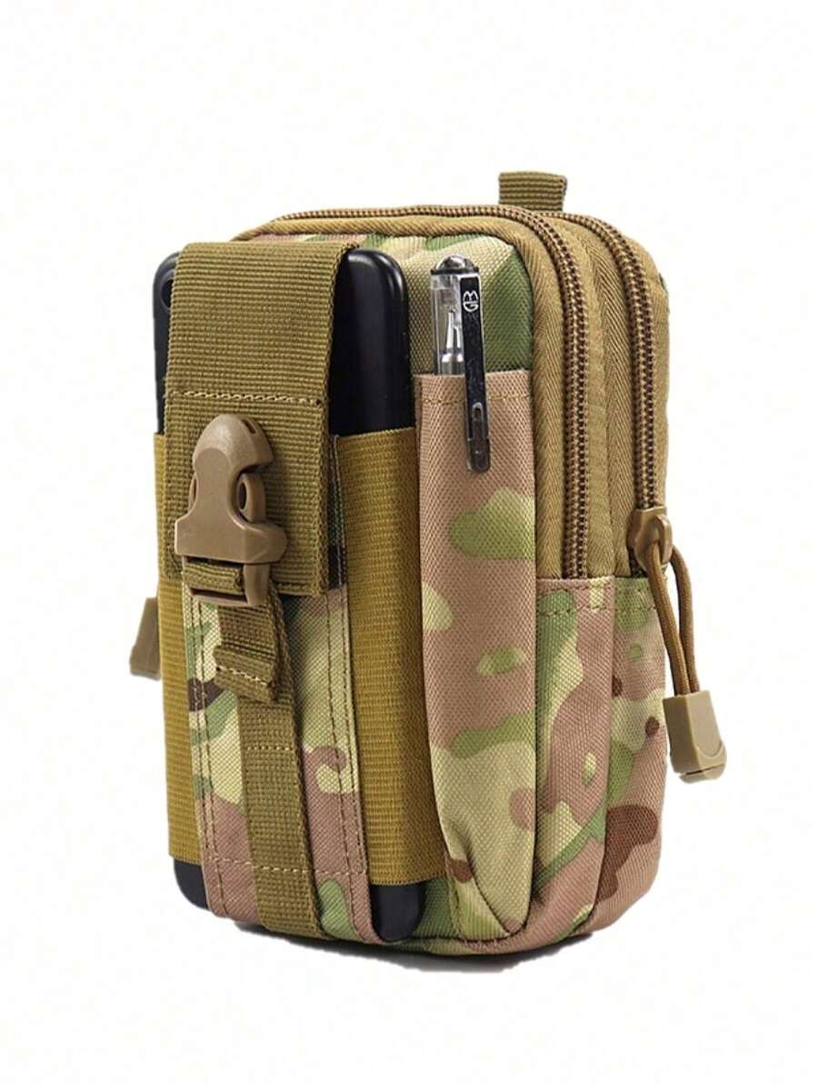 Bolsa Táctica Militar Para Celular Cámara Multiusos Cruzada bolsa hombro resistente impermeable accesorios viaje deporte organizador móvil cámara - Verde Oliva - Ver 1