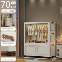 5/4/3/2/1层可折叠衣柜，卧室成人储物柜，易于组装的婴儿衣物衣橱 - 彩色 - 查看 18