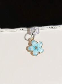 1 pezzo Tappo antipolvere per porta di ricarica con design a fiori di ciliegio/sakura, ciondolo in lega di alta qualità, delicato, dolce e alla moda, lavorazione a olio fluido, adatto per decorazioni primaverili ed estive, accessorio decorativo per porta di ricarica di telefono, tablet, auricolare, Kindle, tappo in silicone trasparente, adatto come piccolo regalo, protegge la porta di ricarica da acqua, umidità e sporco, compatibile con connettore Lightning/Type-C per iPhone, si fissa saldamente in posizione