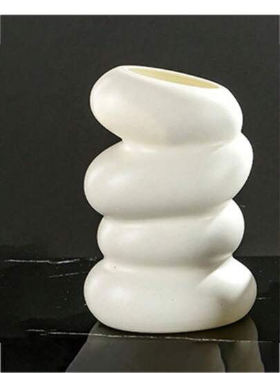 New Plastic Spiral Vase, Nordic Creative Flower Arrangement, Container Ornaments, Dry Wet Imitation Glaze, Melamine Pot Home Room Glass Vase view 5