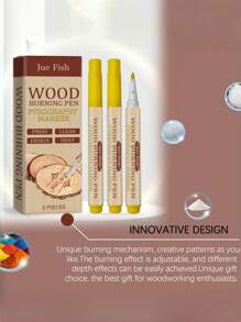 Jue-Fish Wood Burning Pens, Pyrography Pens, And Burnt Pens; Marking Pen; DIY Handicraft Wooden Marker Pen; Handmade Painting Pen;