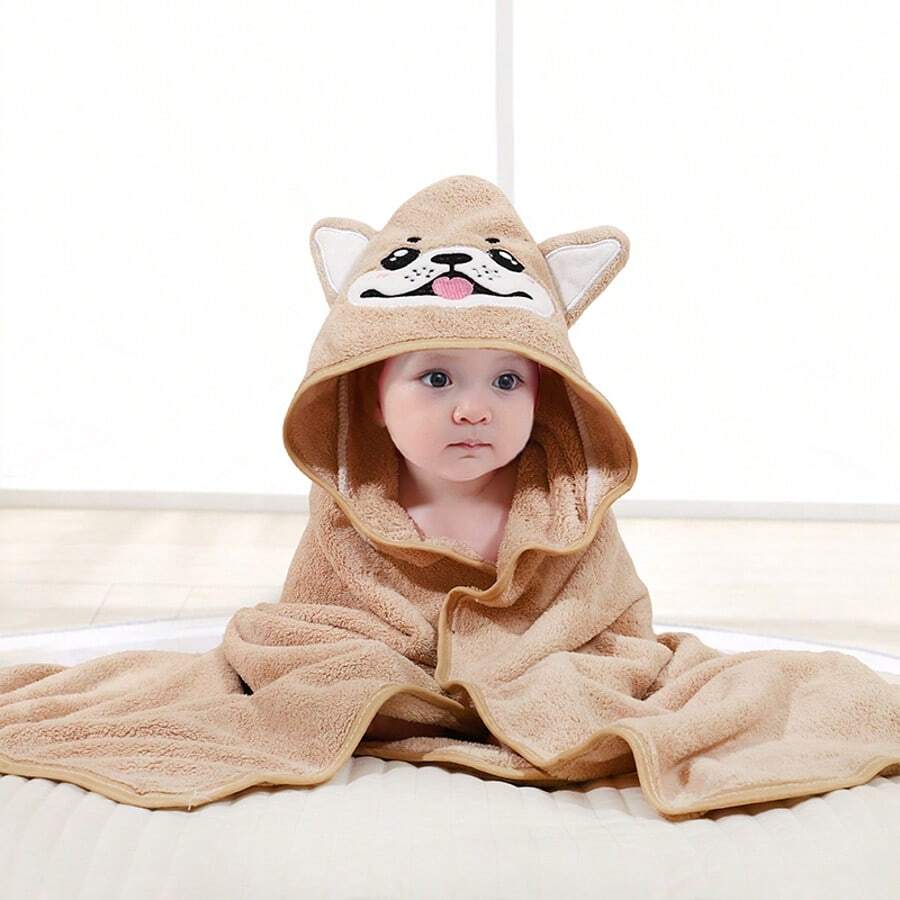 1 Stück unisex Baby Tier Gesicht Kapuzenhandtuch, einzigartiges Tier Design Baby Kapuzenhandtuch, super weich Neugeborenen Badetuch, essenzielles Baby Kapuzenhandtuch, Korallen Fleece Cartoon Kinder Kapuzen Umhang Badetuch, geeignet für alle Jahreszeiten