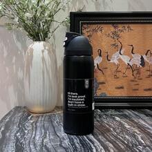 Botella de agua aislada de acero inoxidable con pajita para deporte, viaje y escuela, de 32 Oz